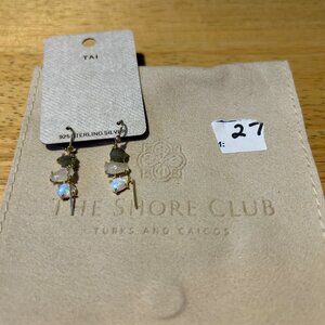 NWT Womens Tai Shore Club Turks + Caicos Silver 925 Gold-Toned Dangle Earrings